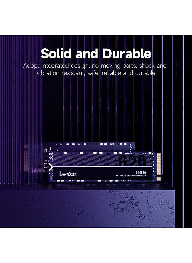 Lexar - NM620 512GB M.2 NVMe SSD Solid State Drive PCIe3.0 4-channel NVMe1.4 Standard up to 3300MB/s Read Speed Large Capacity - Image 1