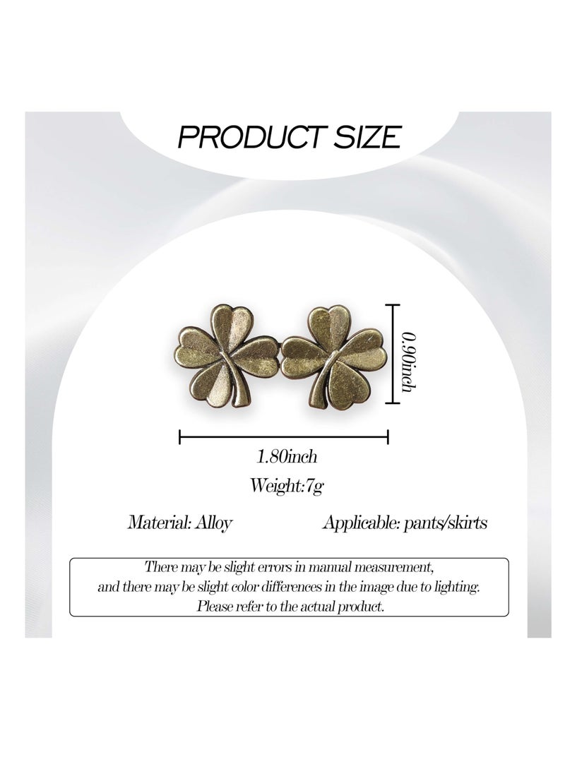 KASTWAVE - Pant Waist Tightener, 8 Pack Adjustable Copper Four-Leaf Clover Jeans Button for Waist Pants Clips, No Need to Sew Detachable Button Pins, Perfect Fit Detachable Instant Button - Image 1