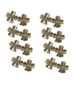 Pant Waist Tightener, 8 Pack Adjustable Copper Four-Leaf Clover Jeans Button for Waist Pants Clips, No Need to Sew Detachable Button Pins, Perfect Fit Detachable Instant Button