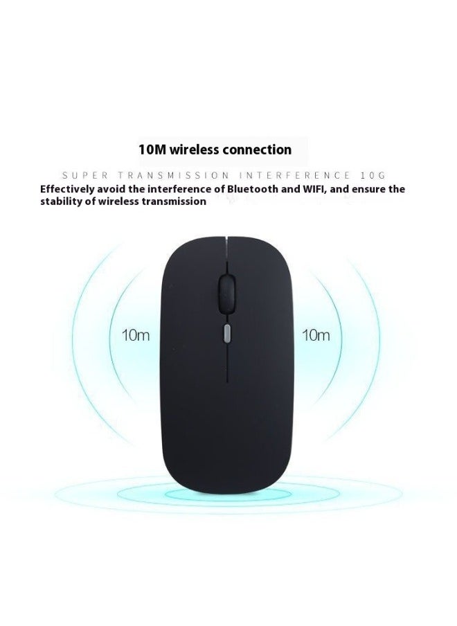 ماركة غير محددة - فأرة سلكية USB + بلوتوث 5.1 (مع بطارية) – تصميم مريح صامت بمدى 10 متر، تشطيب غير لامع، متوافقة مع الكمبيوتر المحمول/الكمبيوتر الشخصي/سطح المكتب​ - Image 1