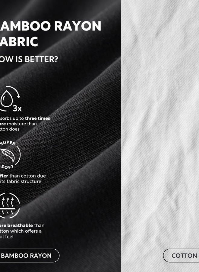 DAVID ARCHY Men's Undershirts Micro Modal Ultra Soft T-Shirts Stretch Moisture-Wicking V-Neck Tees for Men, 3-Pack (M, Black) - Image 3