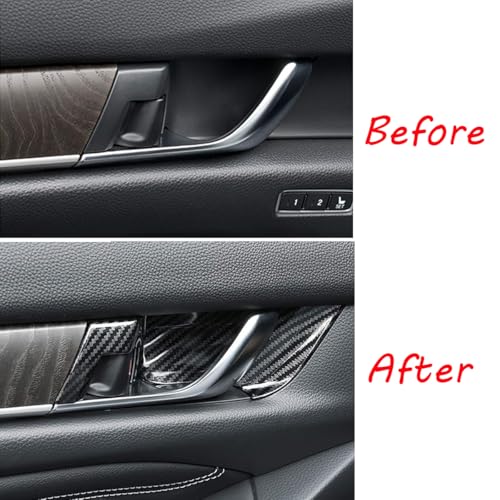 TLIFORT ABS Interior Door Handle Decoration Cover Door Bowl Trim for Honda Accord 2018 2019 2020 2021 2022, Carbon Fiber Grain - Image 2