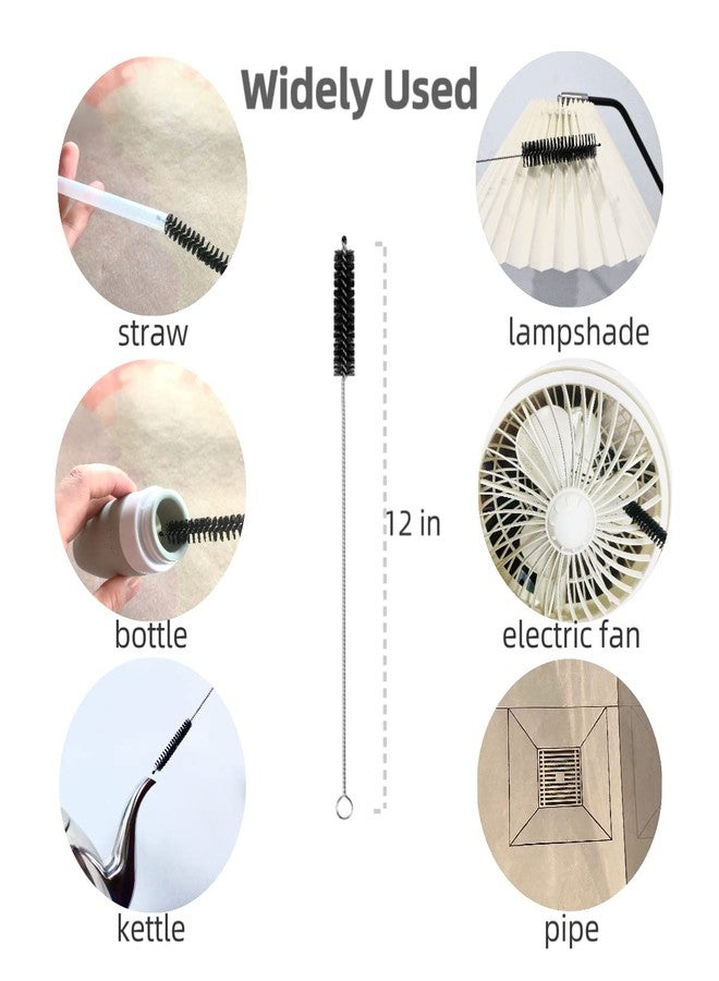 Cusfele 12 Inch Straw Cleaner Brush Kit, 10 Pack Extra Long Drink Straw Cleaner for Cleaning Pipe, Straw, Sippy Cup, Bottle and Tube, Black,white (SB10P) - Image 2