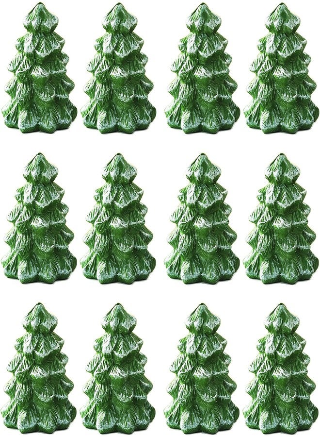 QIAOIDEA Christmas Tree Place Card Holders – Set of 12 Mini Green Table Number Stands for Xmas Party, Winter Wedding, Holiday Dinner & Buffet Food Labels - Image 1