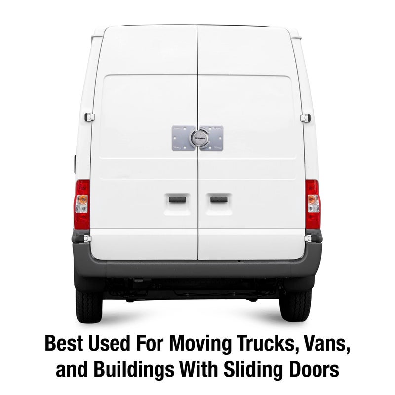 Master Lock Chrome Puck Lock, Heavy Duty Hidden Shackle Lock and Hasp, Solid Steel Lock for Trucks, Trailers, or Vans, M736XKAD - Image 2