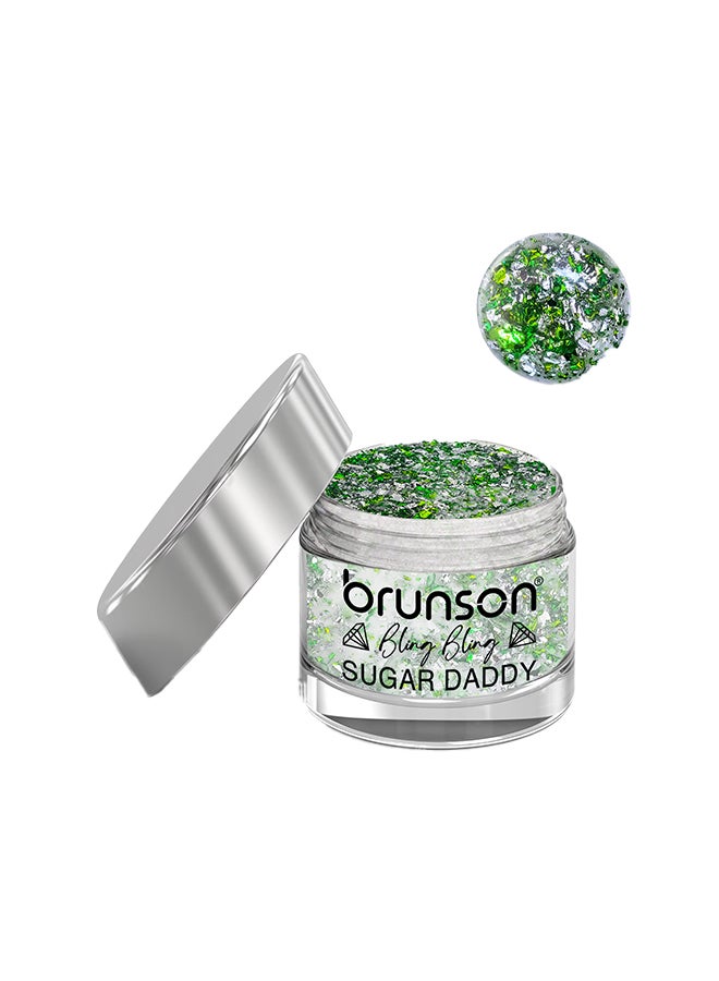 brunson Acrylic Colour Powder For Nail Art Acrylic Nail Powder DIP And Buff System, Sugar Daddy Glittered 30ml BLE12
