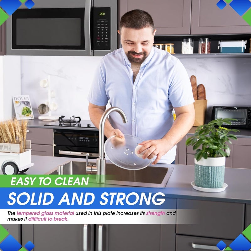 Bagean طبق ميكروويف بديل 10 بوصة يناسب WB49X10065 طبق دوار ميكروويف GE - طبق زجاجي بديل دقيق لطبق دوار الميكروويف - طبق فرن لتحسين إعادة التسخين والطهي - Image 4