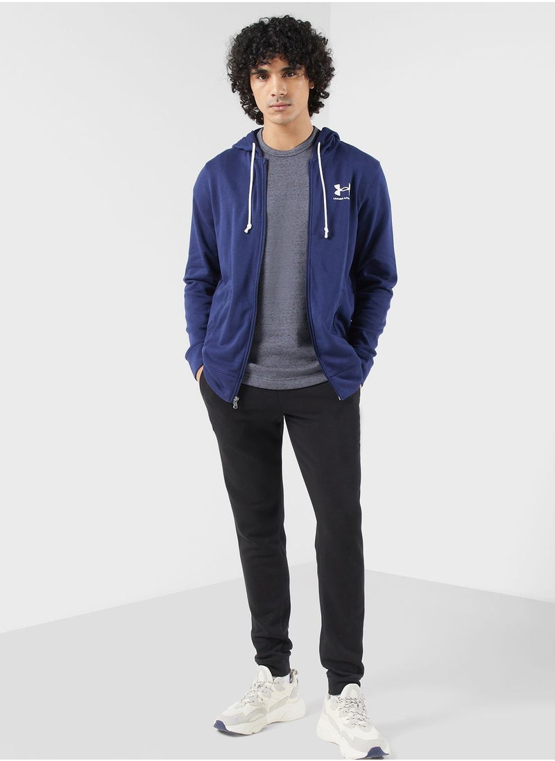 UNDER ARMOUR - Rival Terry Logo Full Zip Hoodie - Image 1