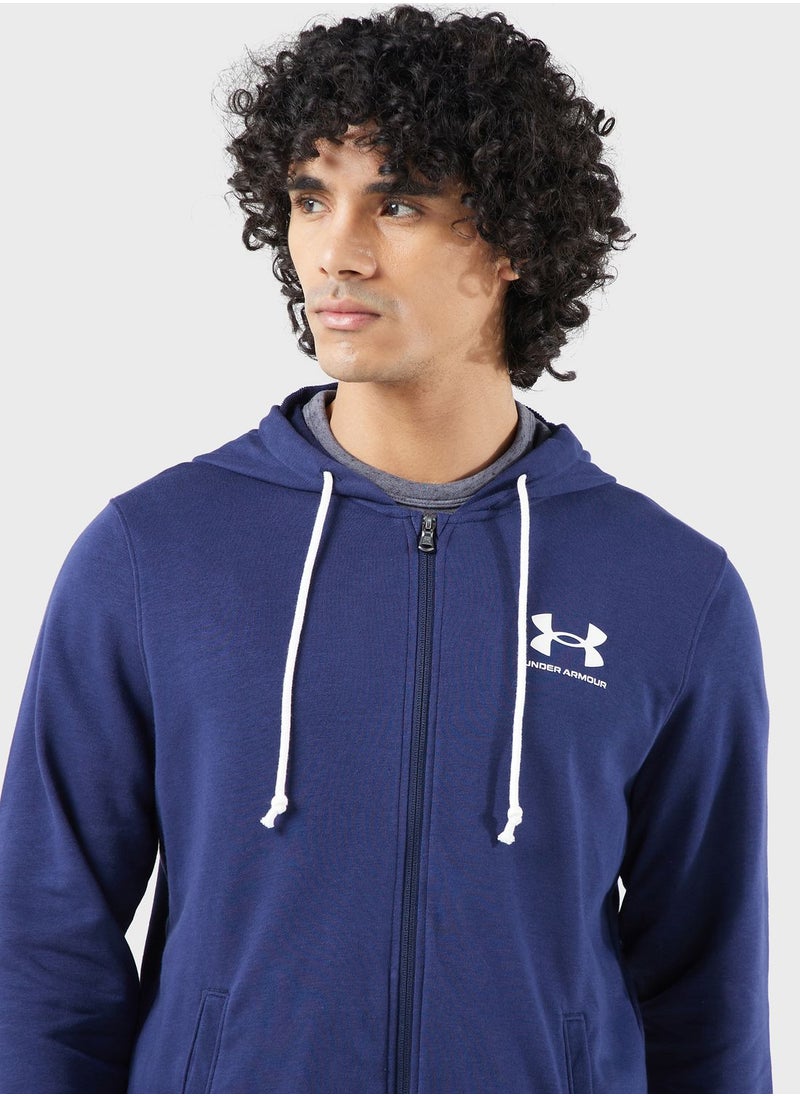 UNDER ARMOUR - Rival Terry Logo Full Zip Hoodie - Image 1