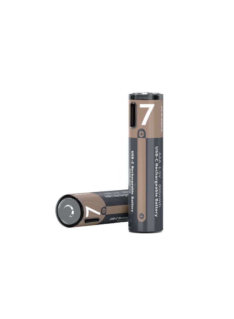 Jeebel Rechargeable AAA Lithium Batteries – USB-C Charging, 800mWh Capacity, Rechargeable Over 1000 Times - Image 1