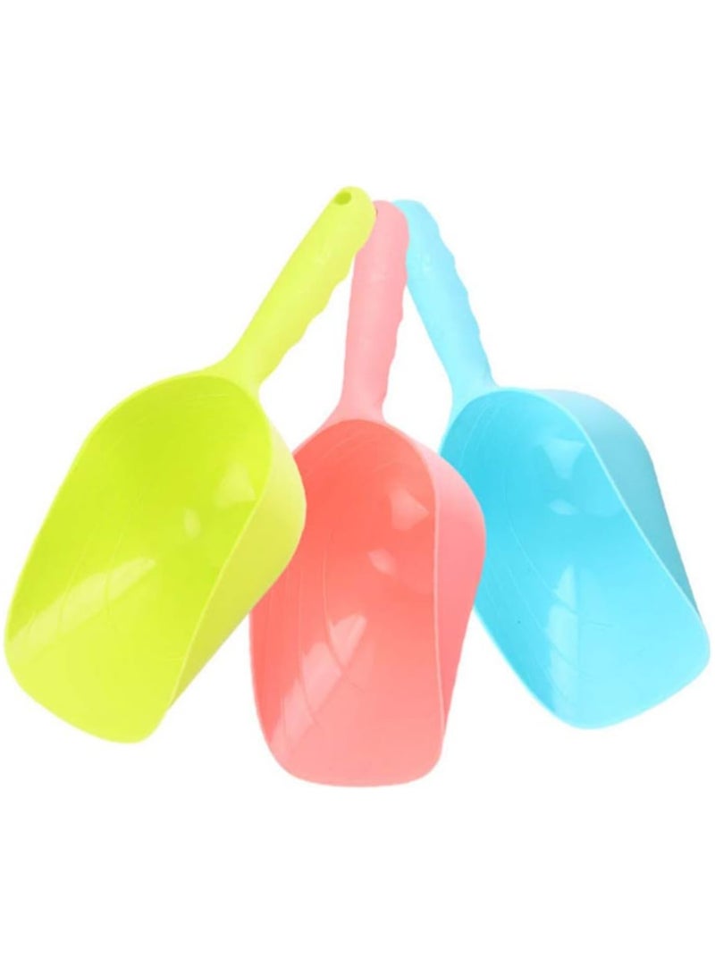 A.M 3 Pieces Plastic Cat Dry Food Scoop, Ice Melt Scoop, Cat Litter Shovel, Dog Litter Scoop, Garden Scoop, Small Shovels For Digging Pet Supplies, Garbage Shovel, Pet Dry Food Shovel(Random Color) - Image 1