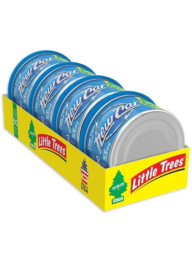 LITTLE TREES UFC-17889-24 Car Air Freshener | Fiber Can Provides a Long-Lasting Scent for Auto or Home | Adjustable Lid for Desired Strength | New Car Scent, 4-Pack - Image 5