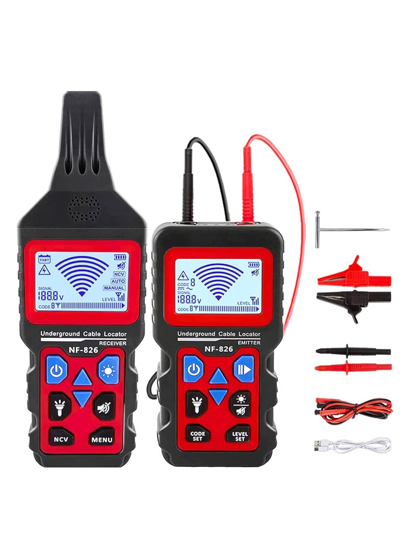 NOYAFA NOYAFA NF-826 Underground Cable Tester Wire Locator Tracker Detector, Wall and Underground Pipeline Wire Detector, Test Short Circuit Breaker of Wall and Underground Cables  - Image 1