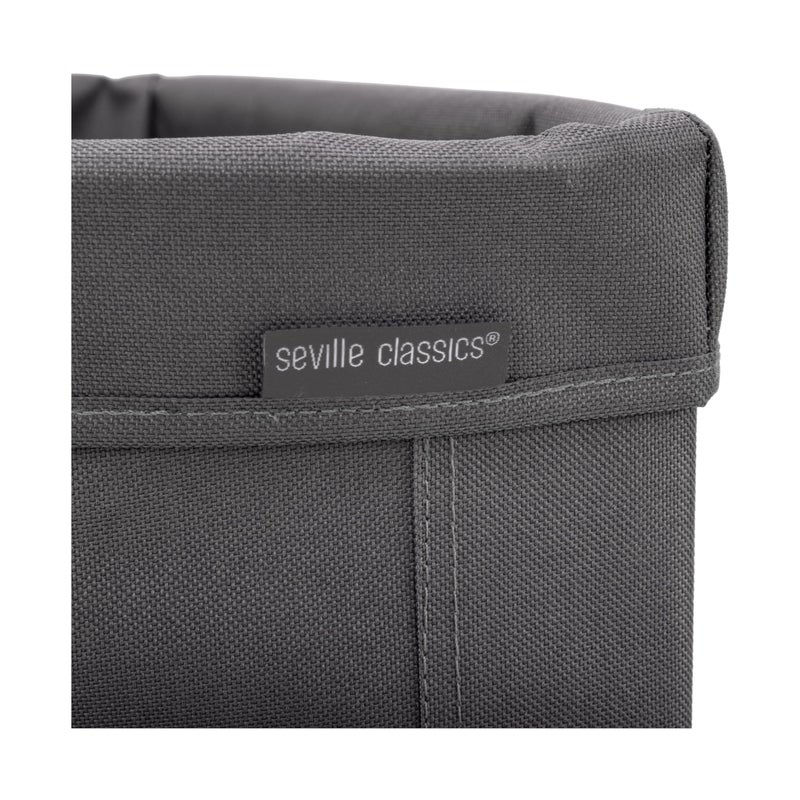 Seville Classics Large Commercial Heavy Duty Rolling Steel Frame Laundry Hamper Canvas Cart Bin, w/Wheels for Hotel, Home, Closet, Bedroom, Gray, Corner 17.7â€ D x 24.0â€ W - Image 5