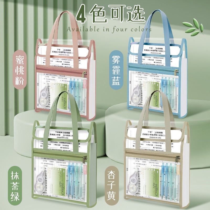 Special Transparent Bag For Examination Handbag Large Capacity Supplementary Test Paper Storage Bag Student Durable Thickened File Bag - Image 2