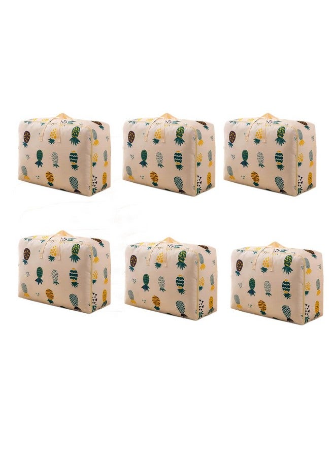 Whitecloud TRANSFORMING HOMES Lightweight Foldable Clothing Organizing Bag Polyester Underbed Storage Organizer Bag Compression Bag With Zipper (Bg08) (Pack Of 6, Yellow)  - Image 1
