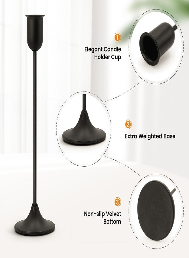 EAST FLAME Black Taper Candle Holder - 3 PCS Candlestick Holders - Vintage Candle Stick Holders - Modern Decorative Centerpiece - Decorative Candlestick Holder for Home Decor, Wedding, Dinning, Party - Image 2