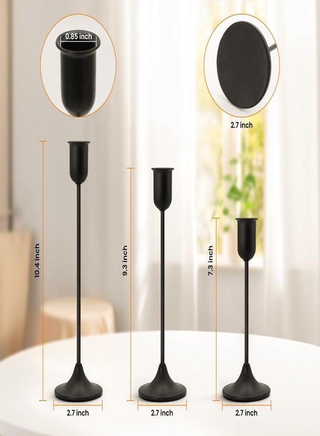 EAST FLAME Black Taper Candle Holder - 3 PCS Candlestick Holders - Vintage Candle Stick Holders - Modern Decorative Centerpiece - Decorative Candlestick Holder for Home Decor, Wedding, Dinning, Party - Image 5
