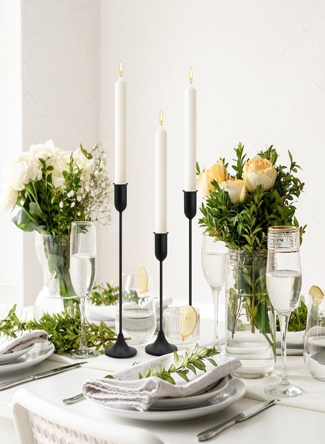 EAST FLAME Black Taper Candle Holder - 3 PCS Candlestick Holders - Vintage Candle Stick Holders - Modern Decorative Centerpiece - Decorative Candlestick Holder for Home Decor, Wedding, Dinning, Party - Image 3