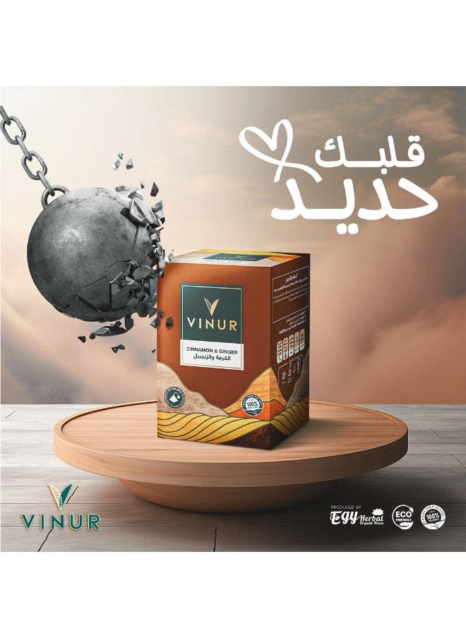فينور فينور شاي القرفة والزنجبيل العضوي – 20 كيس شاي هرمي  - Image 3