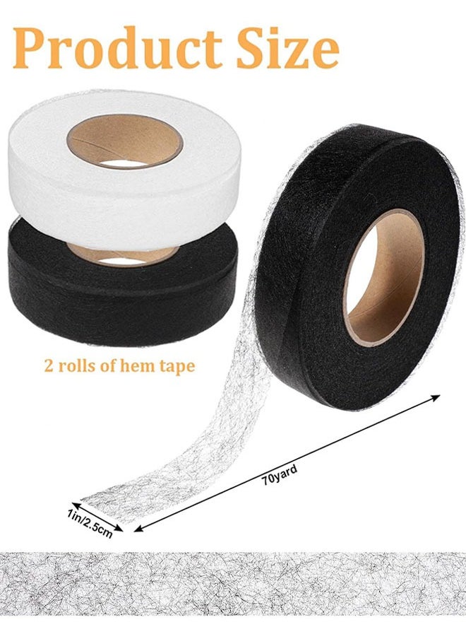 Generic - Hemming Tape, 2 Rolls Iron on Hemming Tap, No Sewing Hemming Tape, Adhesive Fabric Fusing Tape for Pants Clothes Dresses Curtains Fabric Crafting Projects, 1 INCH x 70 Yards - Image 1