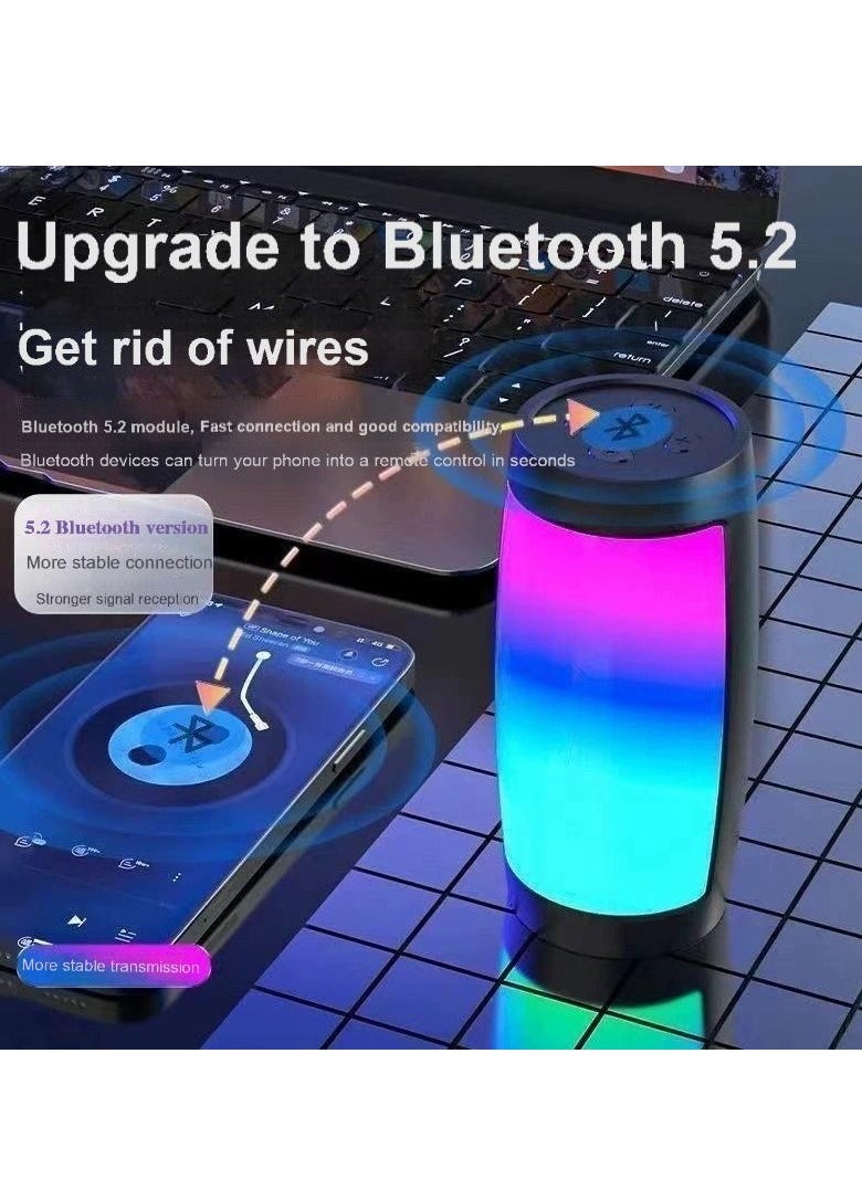 Generic Portable Bluetooth Speaker with LED Light Show | Wireless TWS Stereo Sound | HiFi Bass | Supports TF Card, USB, FM Radio | Long Battery Life | CE Certified  - Image 2