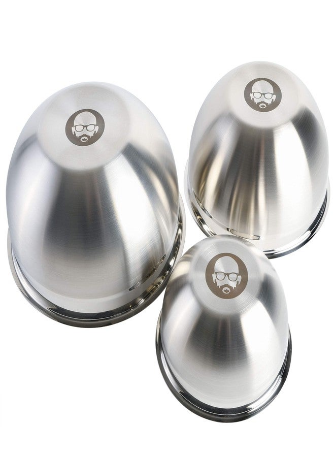 Babish 3-Piece Stainless Steel Mixing Bowl Set - Nesting Metal Bowls for Baking, Cooking, and Meal Prep - Durable & Dishwasher Safe - Image 2