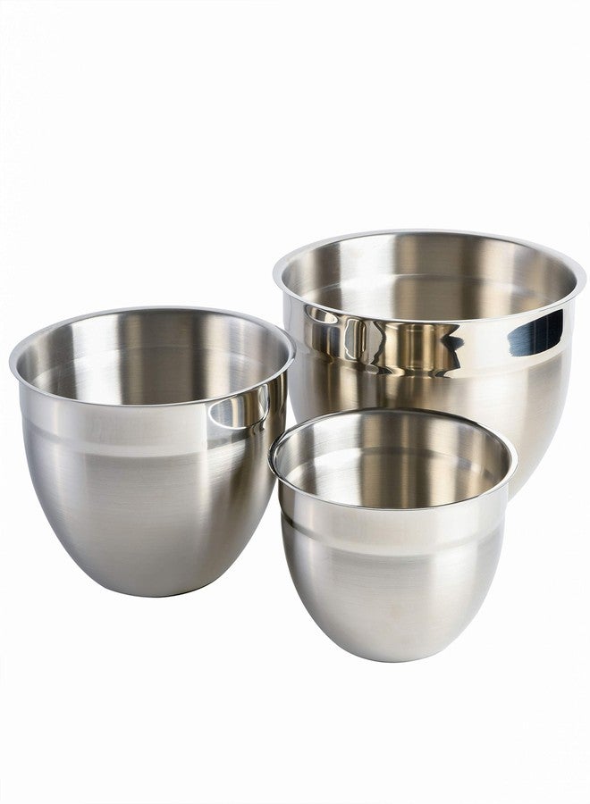 Babish 3-Piece Stainless Steel Mixing Bowl Set - Nesting Metal Bowls for Baking, Cooking, and Meal Prep - Durable & Dishwasher Safe - Image 1
