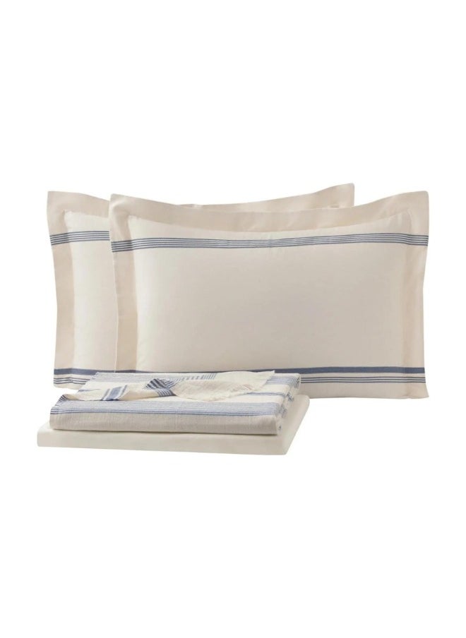 Enza Home - Yatas Bedding Queen Size Meri Pique Set (Bedding Set) - Navy Blue - Image 1