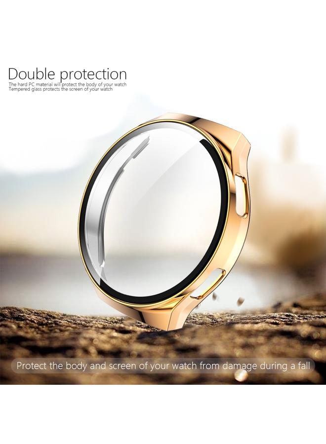 إيروريكس واقي شاشة 2 في 1 من الزجاج المقوى لساعة هواوي Gt2E + جراب كمبيوتر مطلي بالكامل (ذهبي وردي) - Image 2