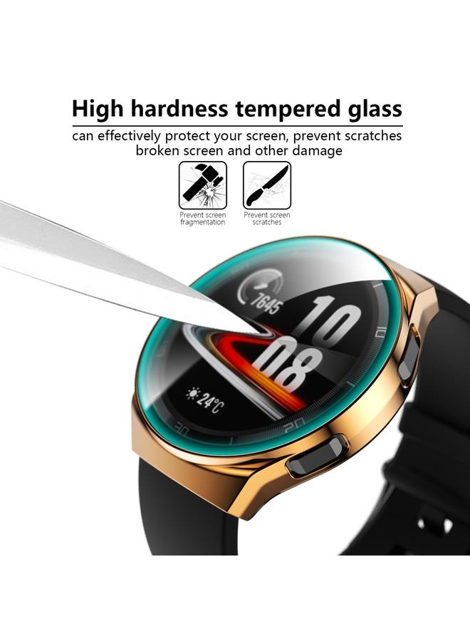 إيروريكس واقي شاشة 2 في 1 من الزجاج المقوى لساعة هواوي Gt2E + جراب كمبيوتر مطلي بالكامل (ذهبي وردي) - Image 3