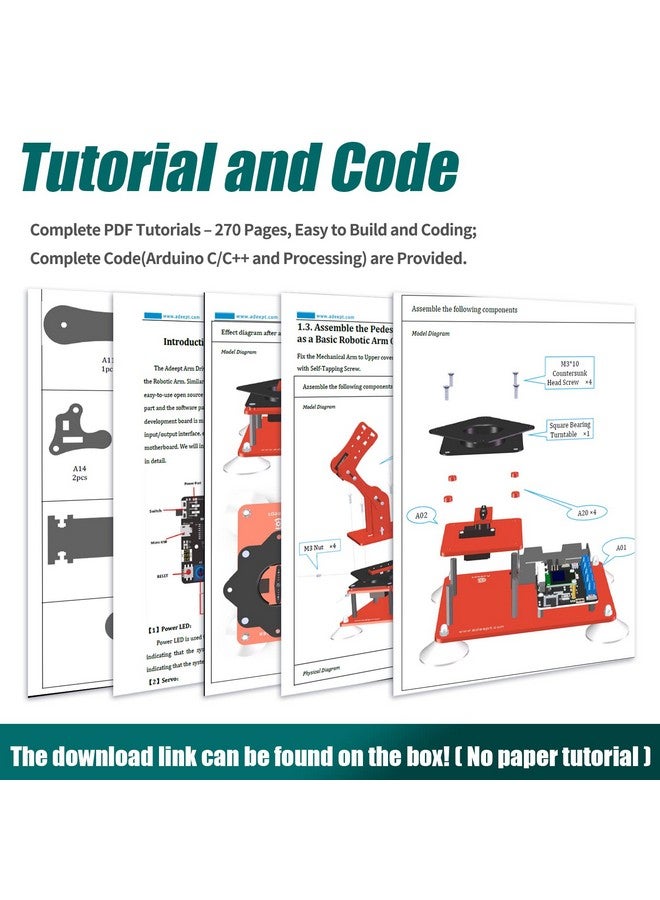 5Dof Robot Arm Kit 5Axis Robotic Compatible With Arduino Ide Programmable Diy Coding Stem Robotics Arm With Oled Display Processing Code And Pdf Tutorials Black