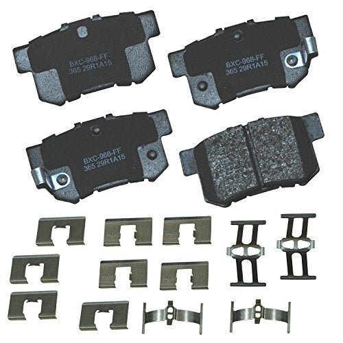 Bendix Premium SBC365 Ceramic Rear Brake Pads for Select Models Acura CL,CSX,EL,ILX,Integra,Legend,RSX,TL,TSX,Vigor,Honda Accord,Civic,CR-Z,Prelude,S,MG ZR,Suzuki Kizashi,SX4,SX4 Crossover - Image 1