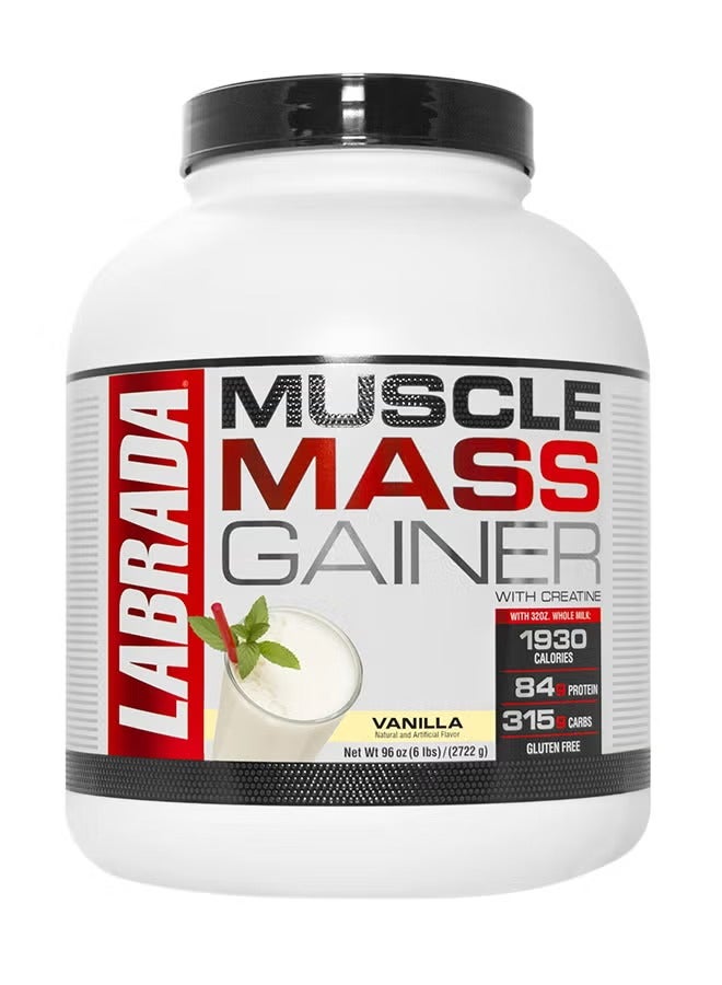 LABRADA Muscle Mass Gainer Protein Powder With Creatine Vanilla 96 Oz 6 Lb 2722g