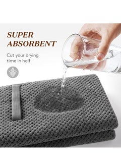 Generic Microfiber Hair Towel Wrap for Women, Anti Frizz Hair Drying Towel with Elastic Strap, Super Absorbent Quick Dry Hair Turban for Drying Curly, Long, Thick Hair, Dark Gray  - Image 4