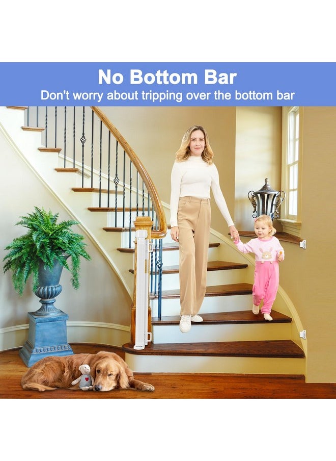 BETERTEK Reinforced Retractable Baby Gates for Stairs 55 Inch Reinforced Strip Baby Stair Gate Retractable Dog Gate for Stairs Retractable Gate for Stair Post, Banister to Banister, Banister to Wall, Doorway  - Image 4