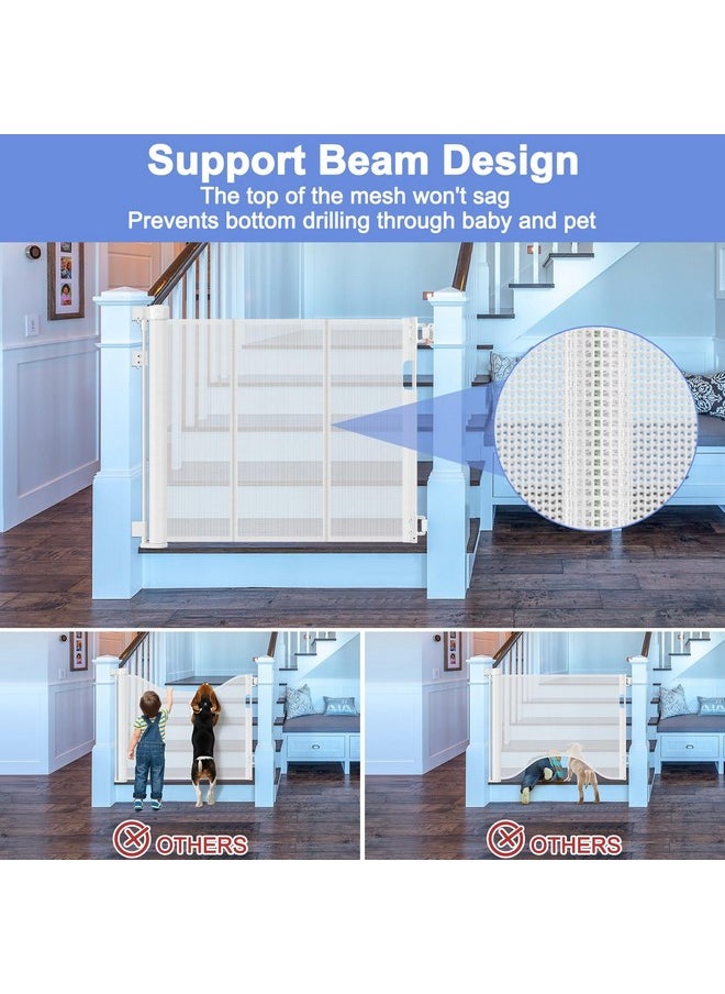 BETERTEK Reinforced Retractable Baby Gates for Stairs 55 Inch Reinforced Strip Baby Stair Gate Retractable Dog Gate for Stairs Retractable Gate for Stair Post, Banister to Banister, Banister to Wall, Doorway  - Image 5