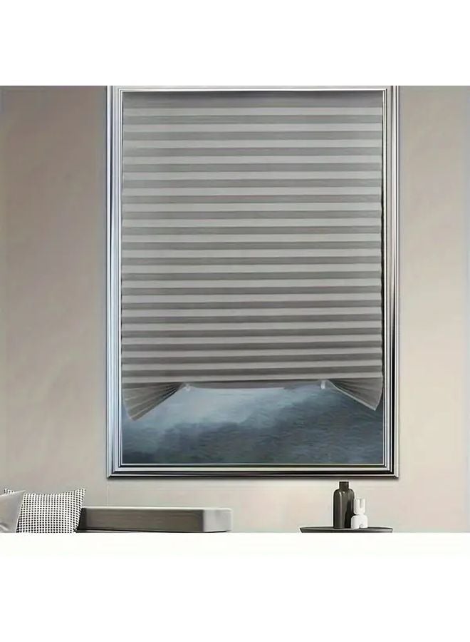 Cordless Blackout Pleated Curtain Gray S Size 23 62x59 06 Inch Portable Room Darkening Window Treatment - Image 1