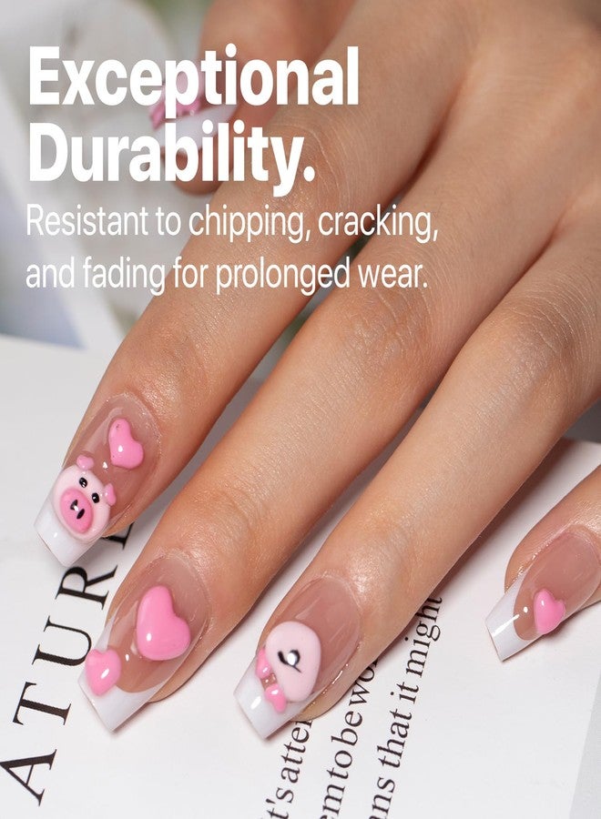 SXC Cosmetics French Tip Press On Nails Brown Series, Small Coffin X-Pro Tips Starter Kit - Image 5