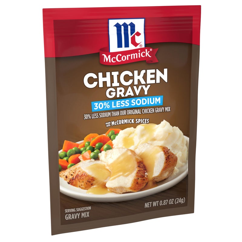 McCormick 30 Less Sodium Chicken Gravy Mix 087 oz Pack of 12