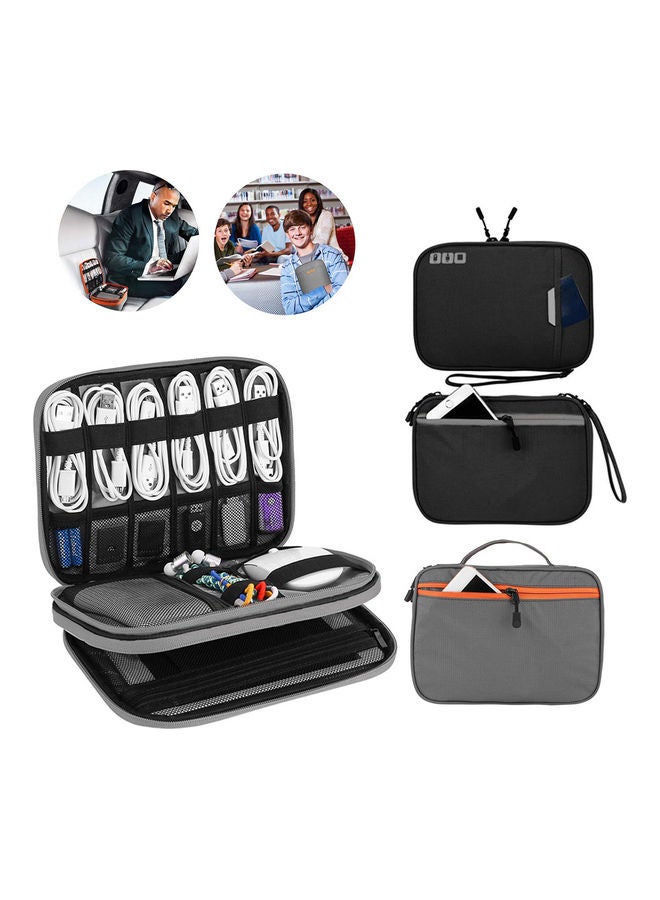 NIBEMINENT Multi-Function Digital Accessories Storage Organizer Bag Black  - Image 2