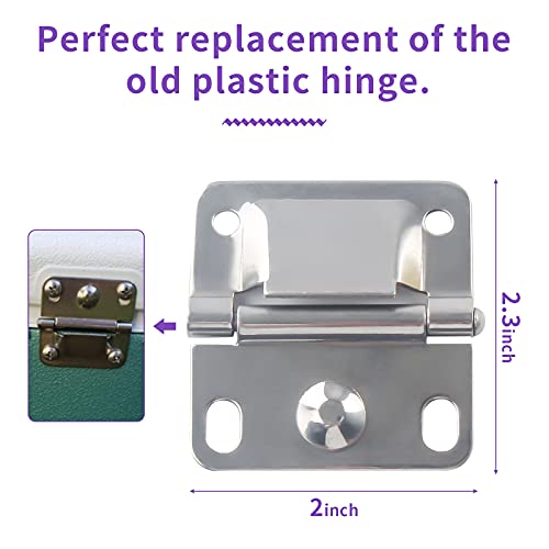 Pokin Cooler Stainless Steel Hinges with Screws Set - Compatible with Coleman ice Chest Coolers Replacement 5235 6262 6270 (4 Pack) - Image 2