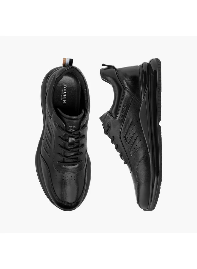 دوتشيني Men's Panelled Lace-Up Loafers