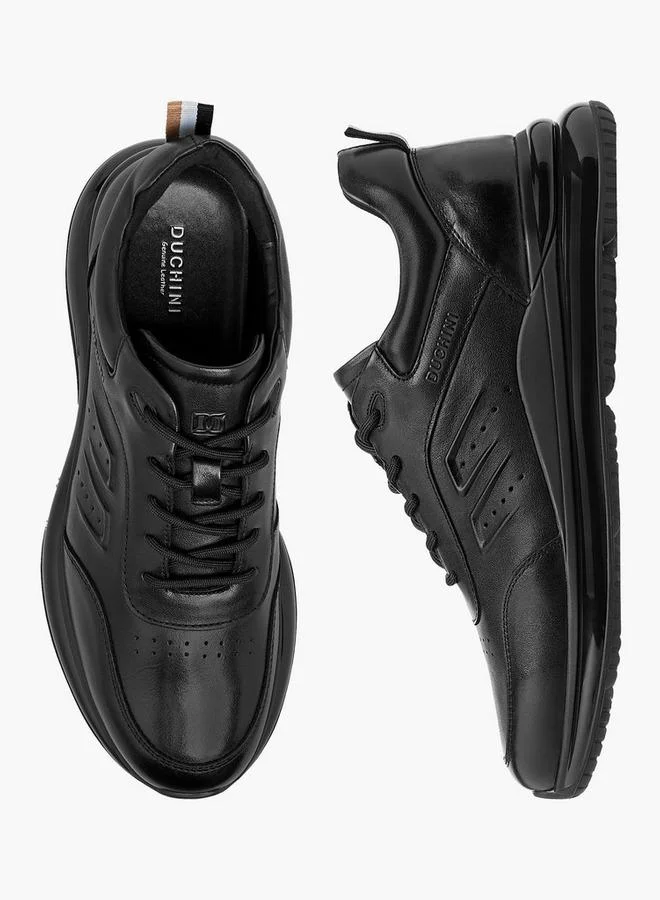 DUCHINI Men'S Leather Panelled Lace-Up Sneakers