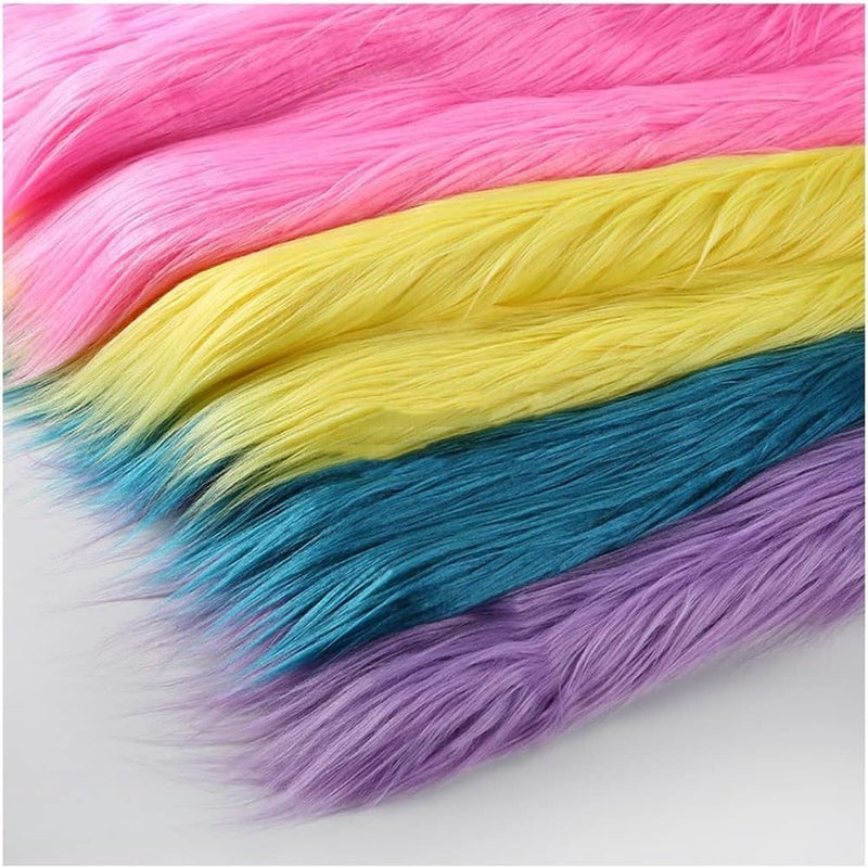 Faux Fur Faux Fur Fabric 180x50cm Shaggy Soft Long Pile Artificial Fur Fabric for Costume Arts Crafts Cushion Use Fake Fur Fabric for DIY, Craft Fur Decoration (Color : Coffee) - Image 2