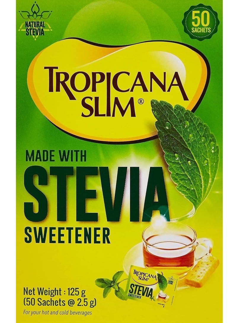 Stevia Sweetener Sachets 50 X 2.5G 125 G