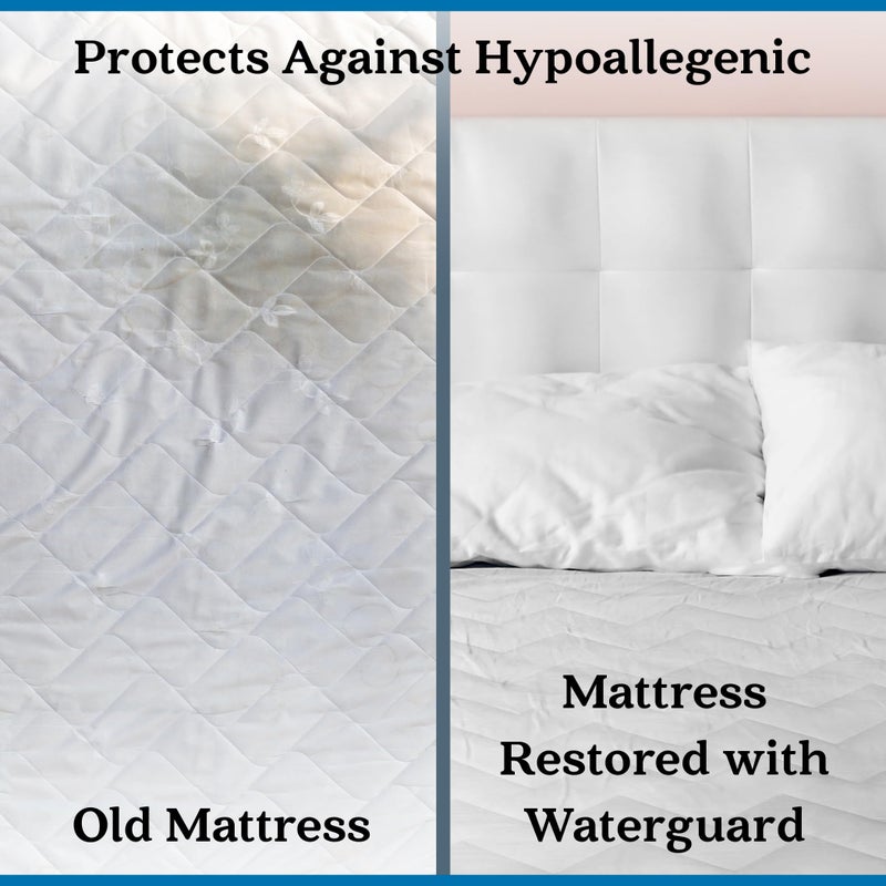 Waterguard Quilted Cotton Mattress Pad - Twin Size - Soft, Comfortable, and Fluffy Mattress Pad - Waterproof Mattress Protector Stretched 13" for Snug Fit on Regular Sized Mattress - Image 5