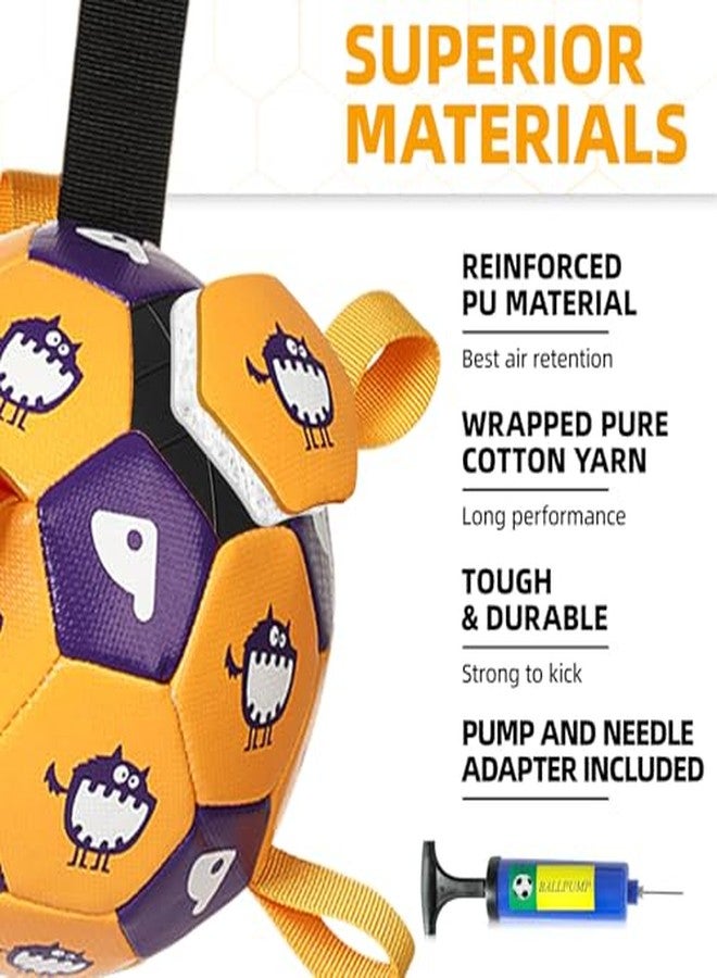 TVM Dog Toys Soccer Ball, Soccer Ball with Straps, Interactive Dog Toys for Tug of War, Dog Water Toy, Durable Dogs Balls for Small Medium & Large Dogs (Purple) - Image 5