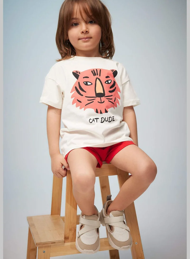 ديفاكتو BabyBoy Short Sleeve Knitted Short Sleeve T-Shirt
