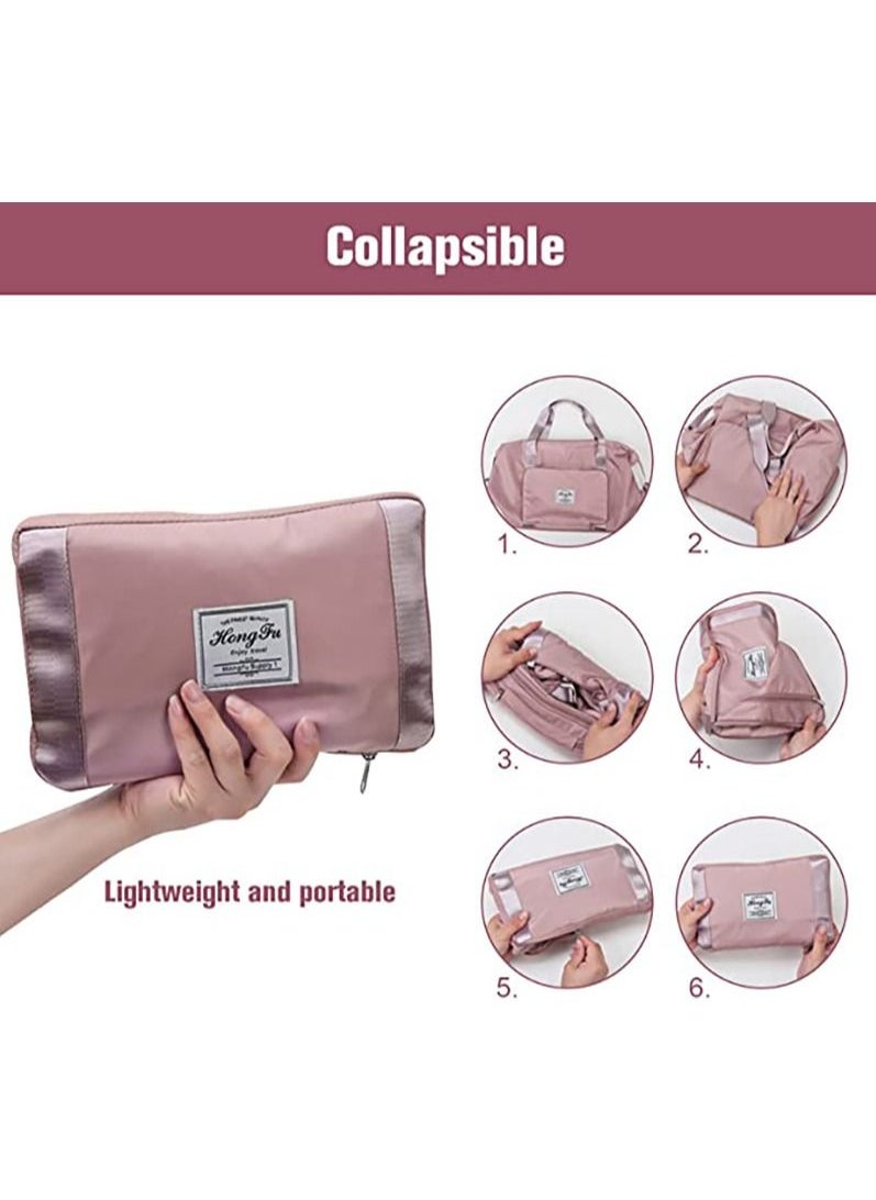 Generic - Foldable Duffel Bag, Portable Expandable Travel Bag, Waterproof Lightweight Travel Luggage Bag for Sports, Gym & Vacation. (Pink) - Image 1